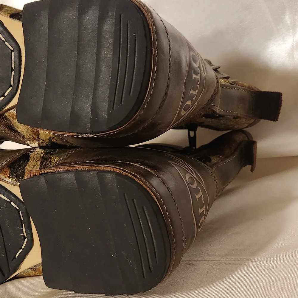 OTTO Brown and Camouflage Leather Boots - Picture 14 of 16